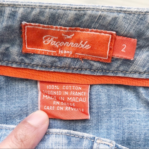 Faconnable High Rise Wide Flare Leg Women's Jeans - Picture 4 of 5